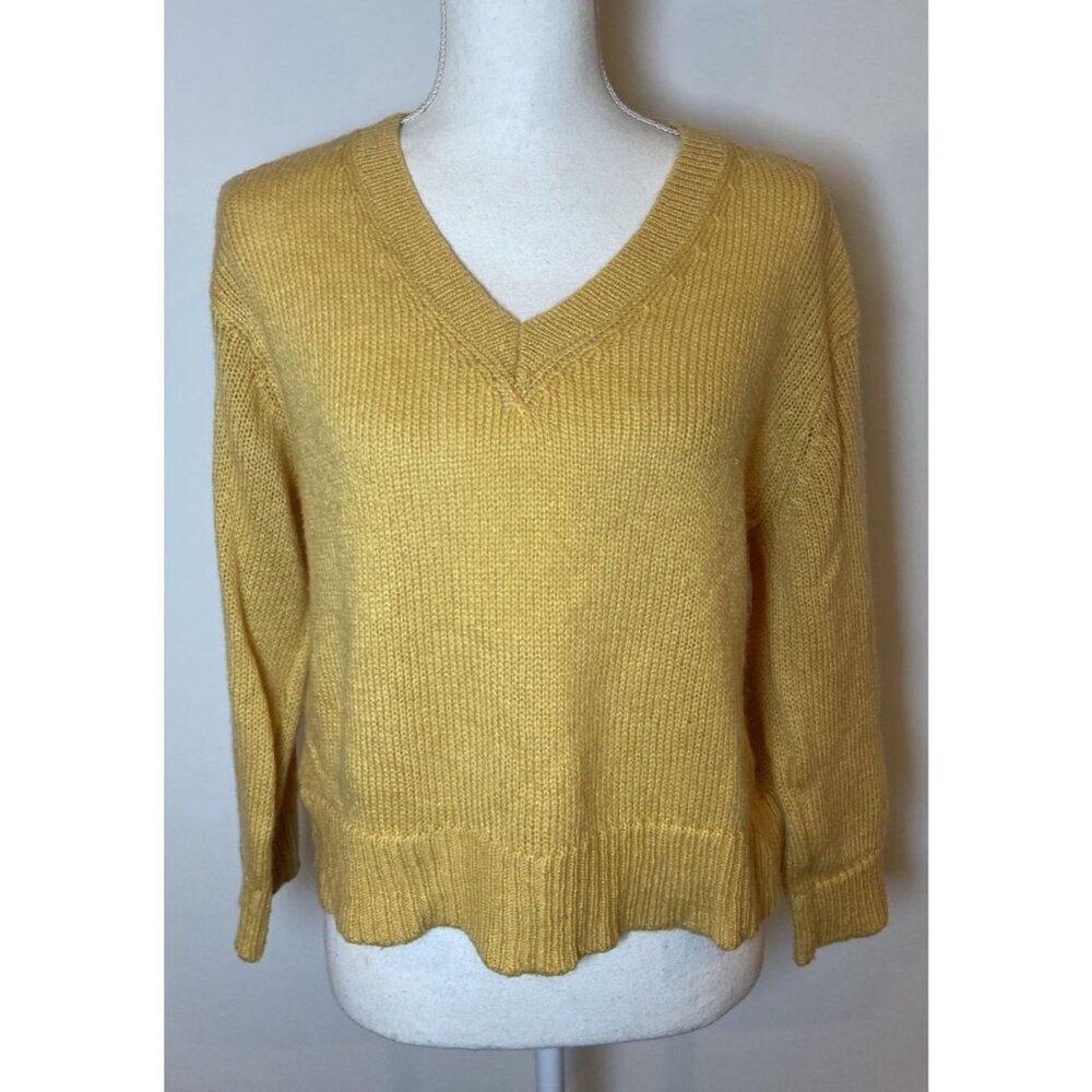 Wooden Ships Sweater Pullover Yellow Mohair Wool Blend XS S